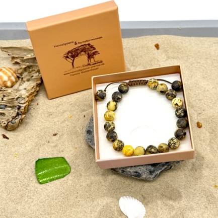 Armband Moorbernstein matt für Sie und Ihn - Größenverstellbar