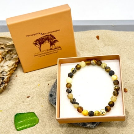 Armband Moorbernstein / Knochenbernstein KLEIN MATT matt für Sie und Ihn