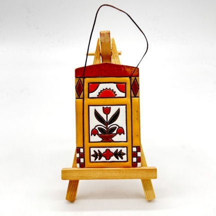 Kleine Schiffertür ohne Gravur - strahlend gelb