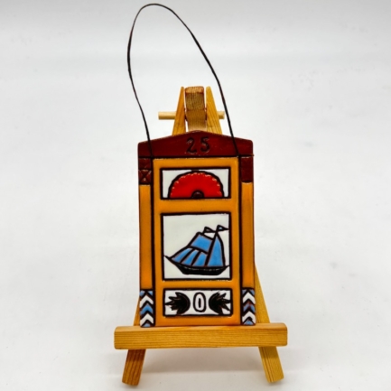 Kleine Schiffertür ohne Gravur - strahlend gelb