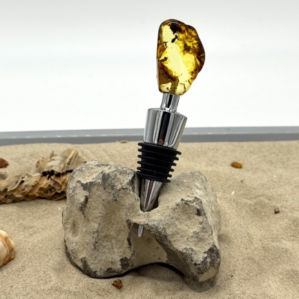 Edler Flaschenverschluss mit besonderem poliertem Bernstein