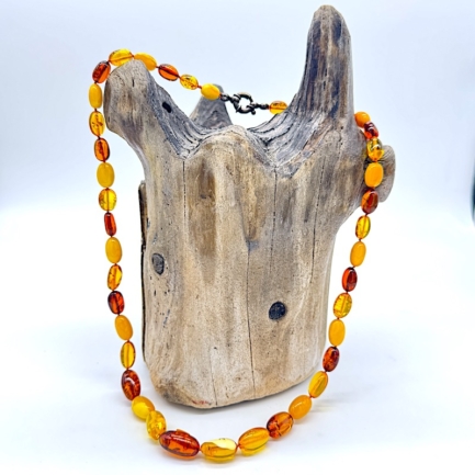 Extra Lang - Bunte Olivenkette mit Karabinerverschluss