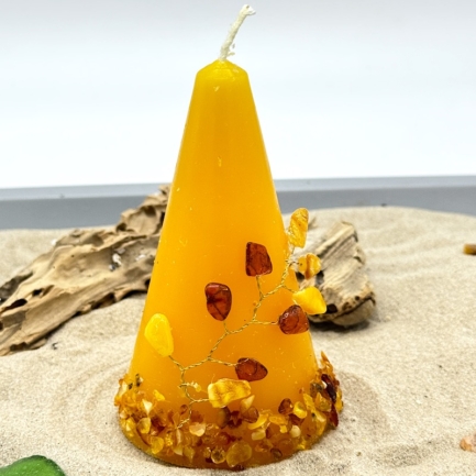 Bernsteinkerze – Kegel – orange